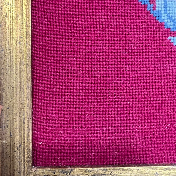 Vintage Framed Needlework American Bald Eagle Patriotic 17"x17" - Picture 5 of 5